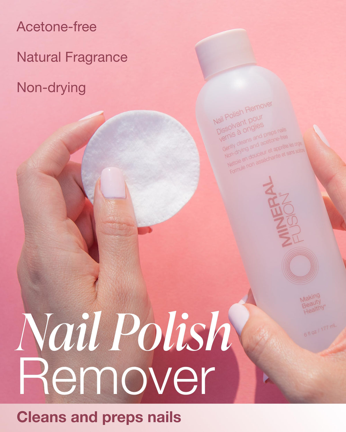 Mineral Fusion Nail Polish Remover bottles side view