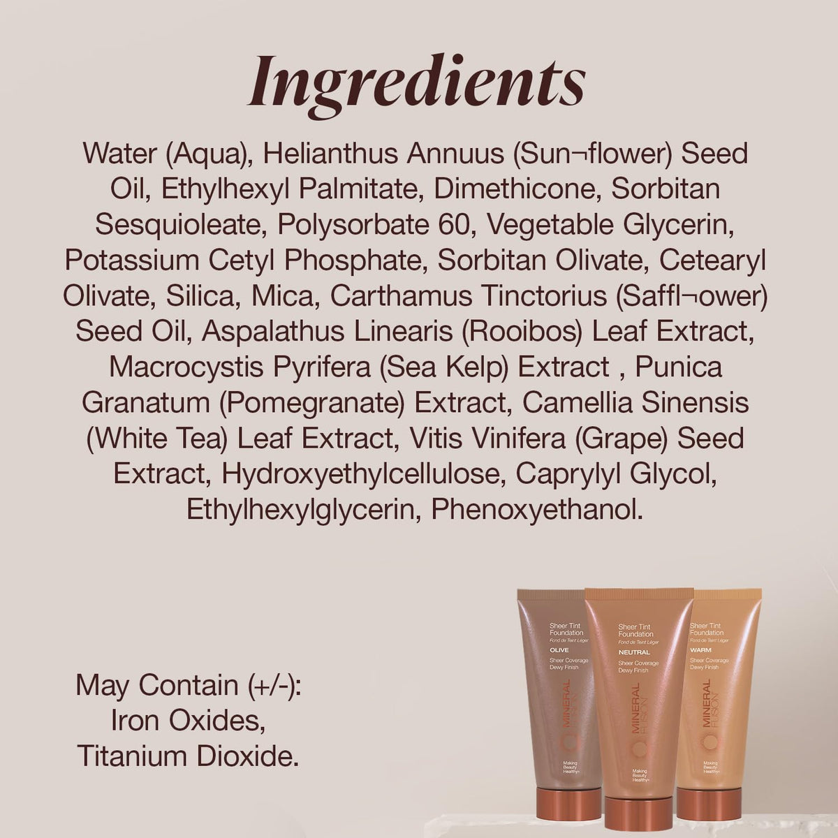 Mineral Fusion Sheer Tint Foundation Olive side view