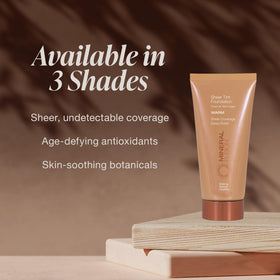 Mineral Fusion Sheer Tint Foundation Olive swatch on skin