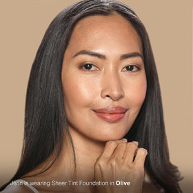 Mineral Fusion Sheer Tint Foundation Olive texture close-up