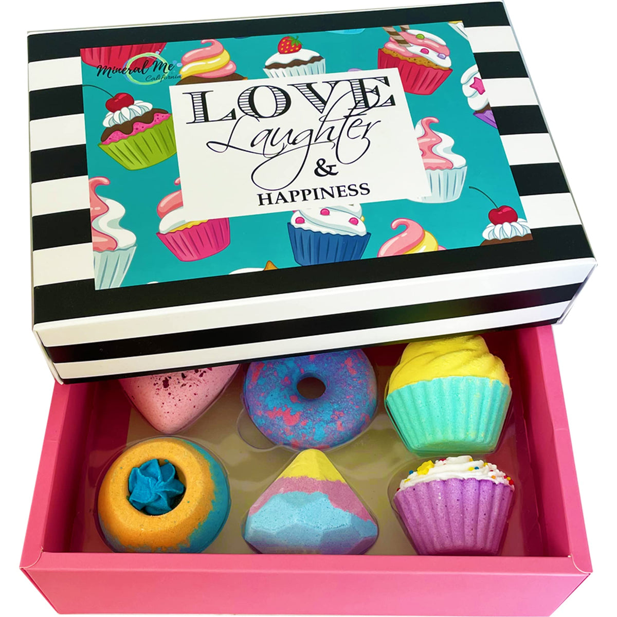Mineral Me California Bath Bombs Gift Set with six organic bath bombs