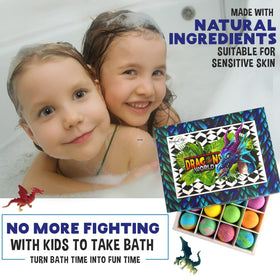 Mineral Me California Kids Bath Bombs displayed on a bathroom counter