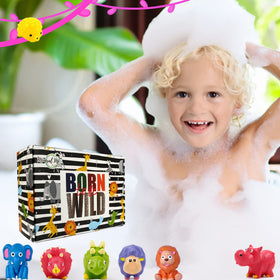 Mineral Me California Kids Bath Bombs set displayed with toys