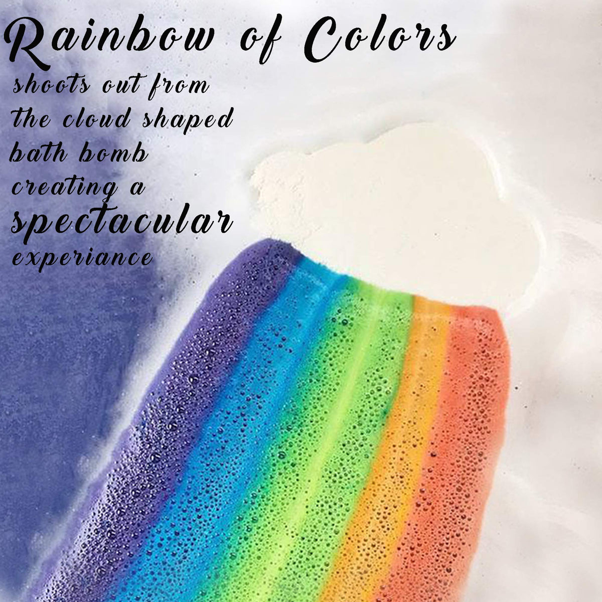 Mineral Me California Rainbow Cloud Bath Bombs close-up showing vibrant colors
