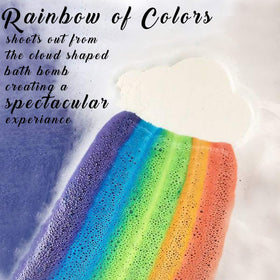 Mineral Me California Rainbow Cloud Bath Bombs close-up showing vibrant colors