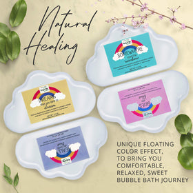 Mineral Me California Rainbow Cloud Bath Bombs displayed in a gift box