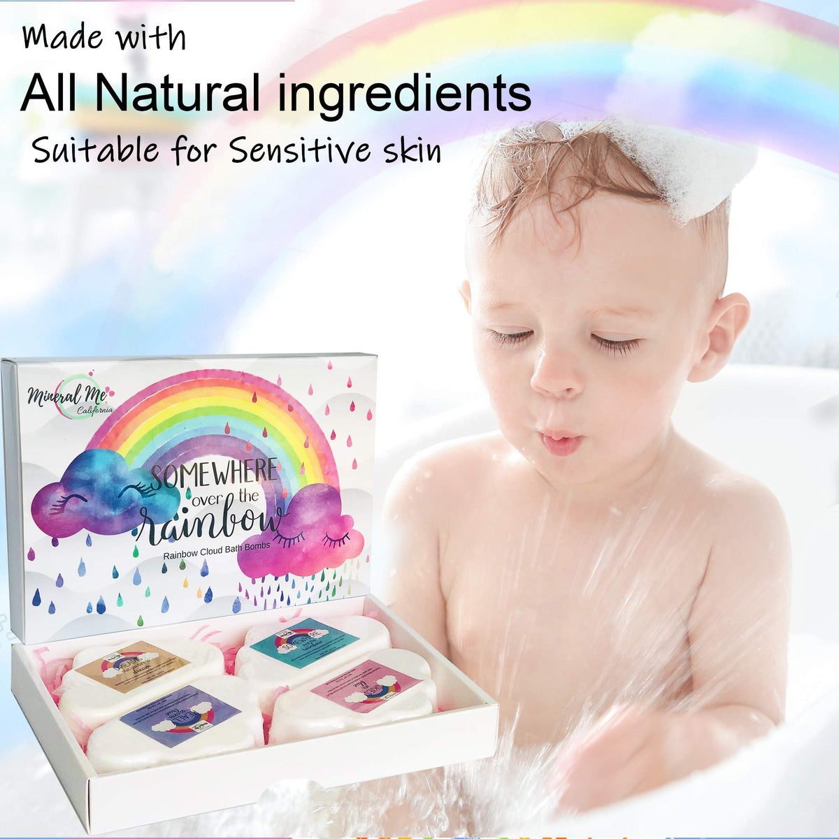 Mineral Me California Rainbow Cloud Bath Bombs ingredients list