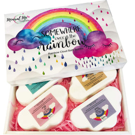 Mineral Me California Rainbow Cloud Bath Bombs packaging front view