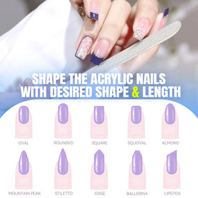 Mini manicure nail file in hand for easy handling