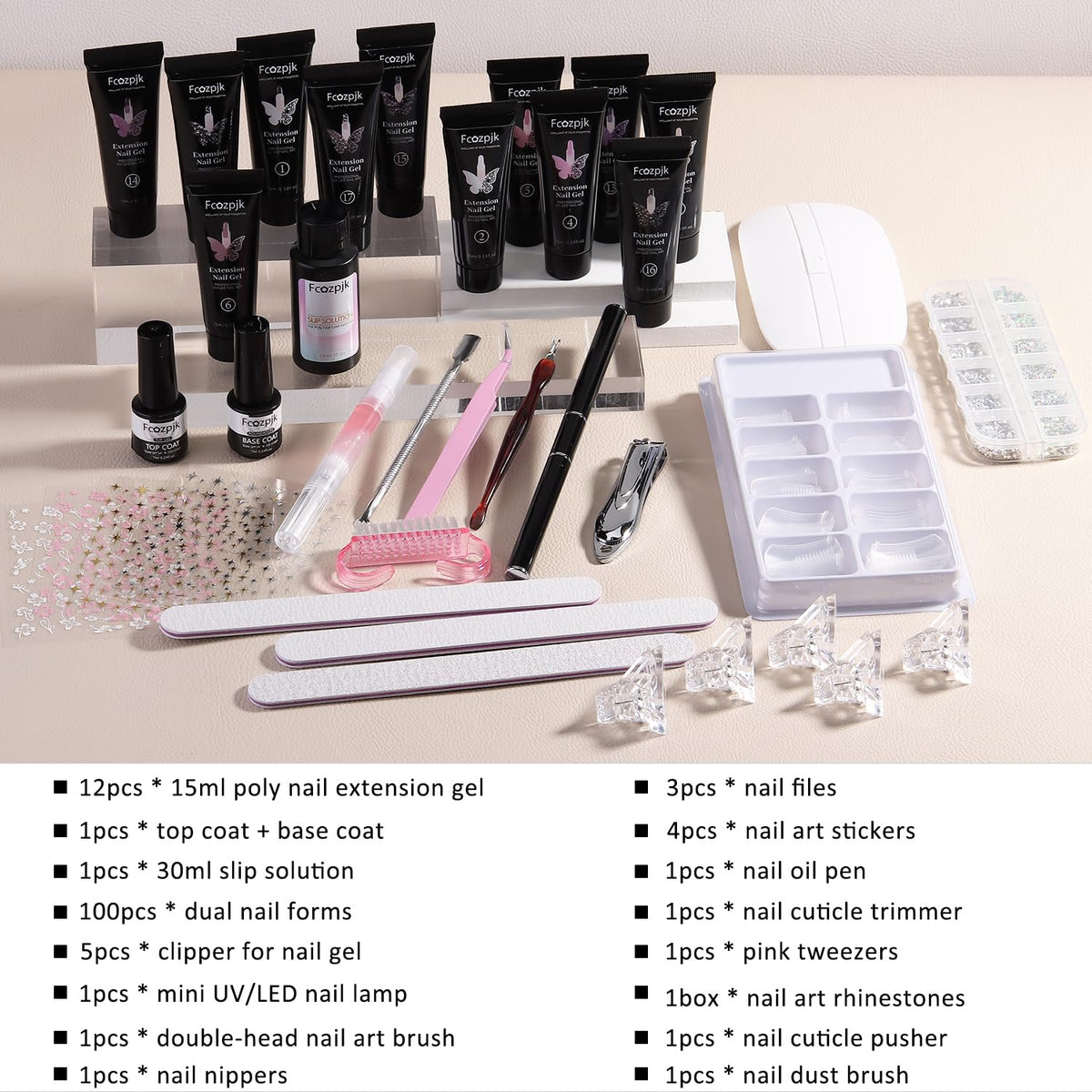 Mini UV/LED nail lamp included in the kit