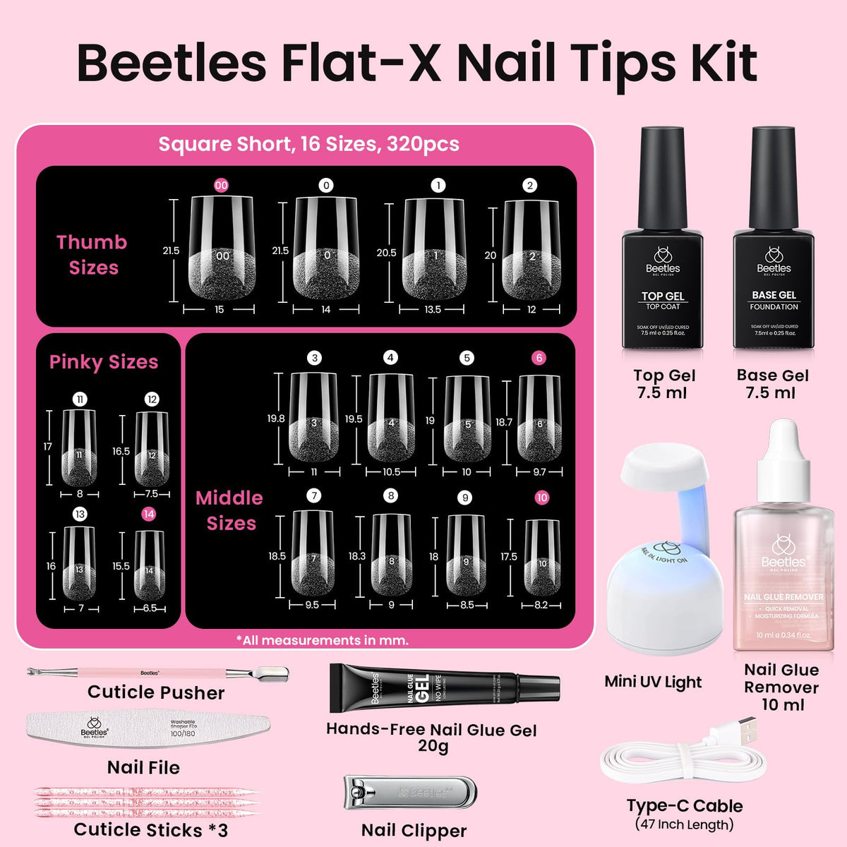 mini UV nail lamp included in the kit