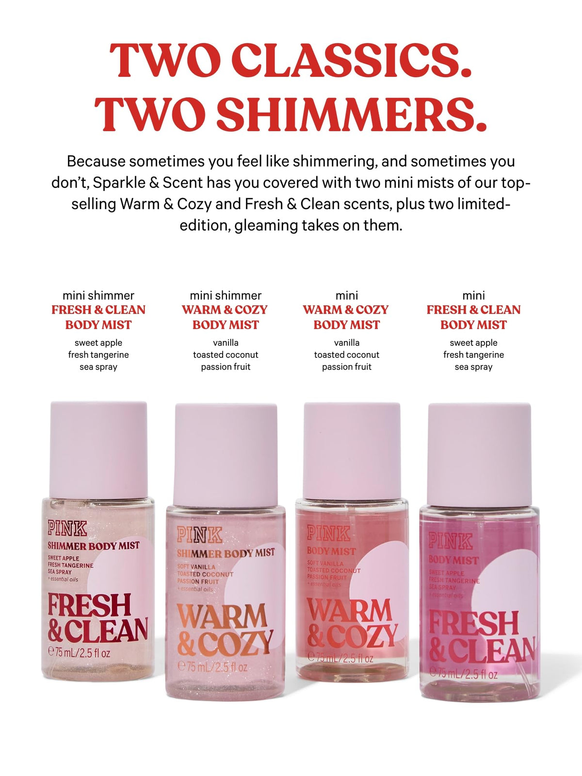 Mini WARM & COZY Body Mist and Mini Shimmer WARM & COZY Body Mist