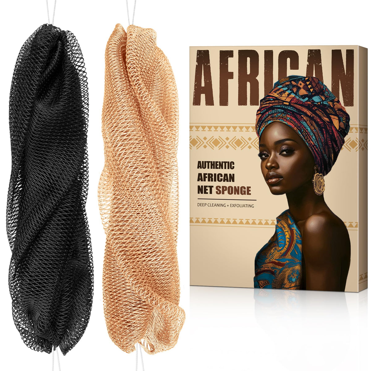 MINISENTIALS African Net Sponge 2-Pack in vibrant colours