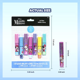 Minnie Mouse Lip Gloss Set with playful background