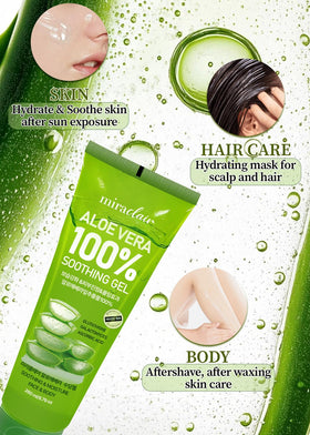 MIRACLAIR Aloe Vera Gel 100% Pure 4 Pack bottle close-up