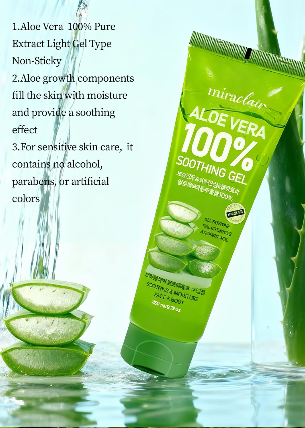 MIRACLAIR Aloe Vera Gel 100% Pure 4 Pack in lifestyle setting