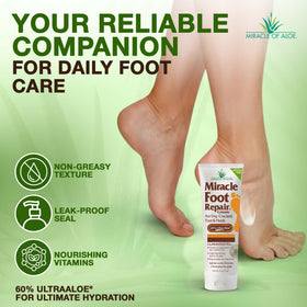 Miracle Foot Repair Cream on wooden table