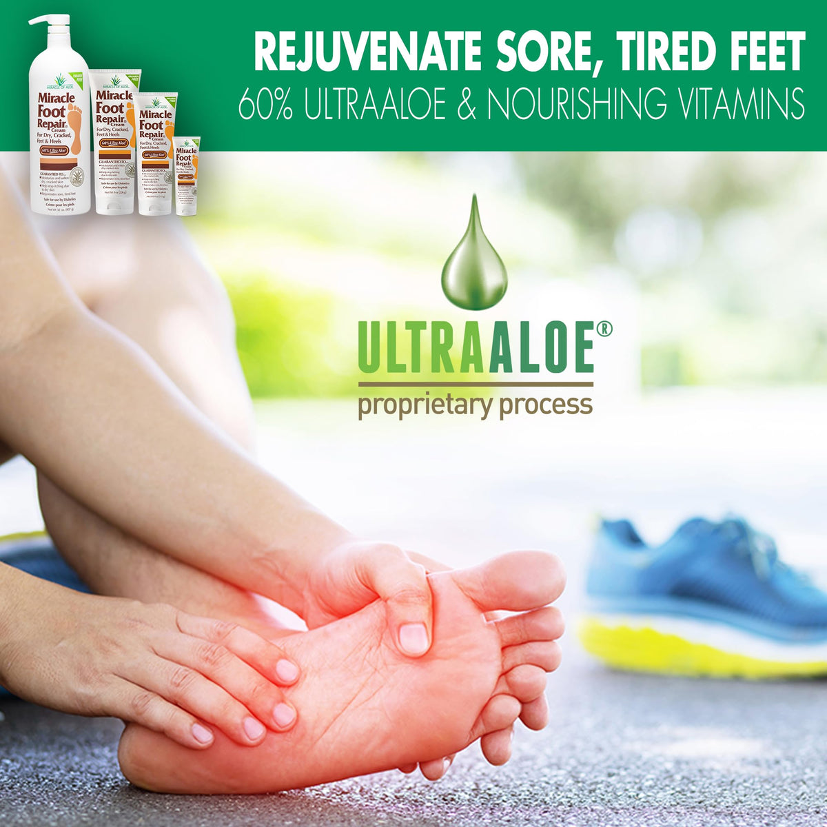 Miracle of Aloe Aloe Vera Lotion and Foot Repair Cream with ingredients list