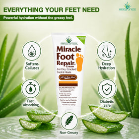 Miracle of Aloe foot cream application on feet