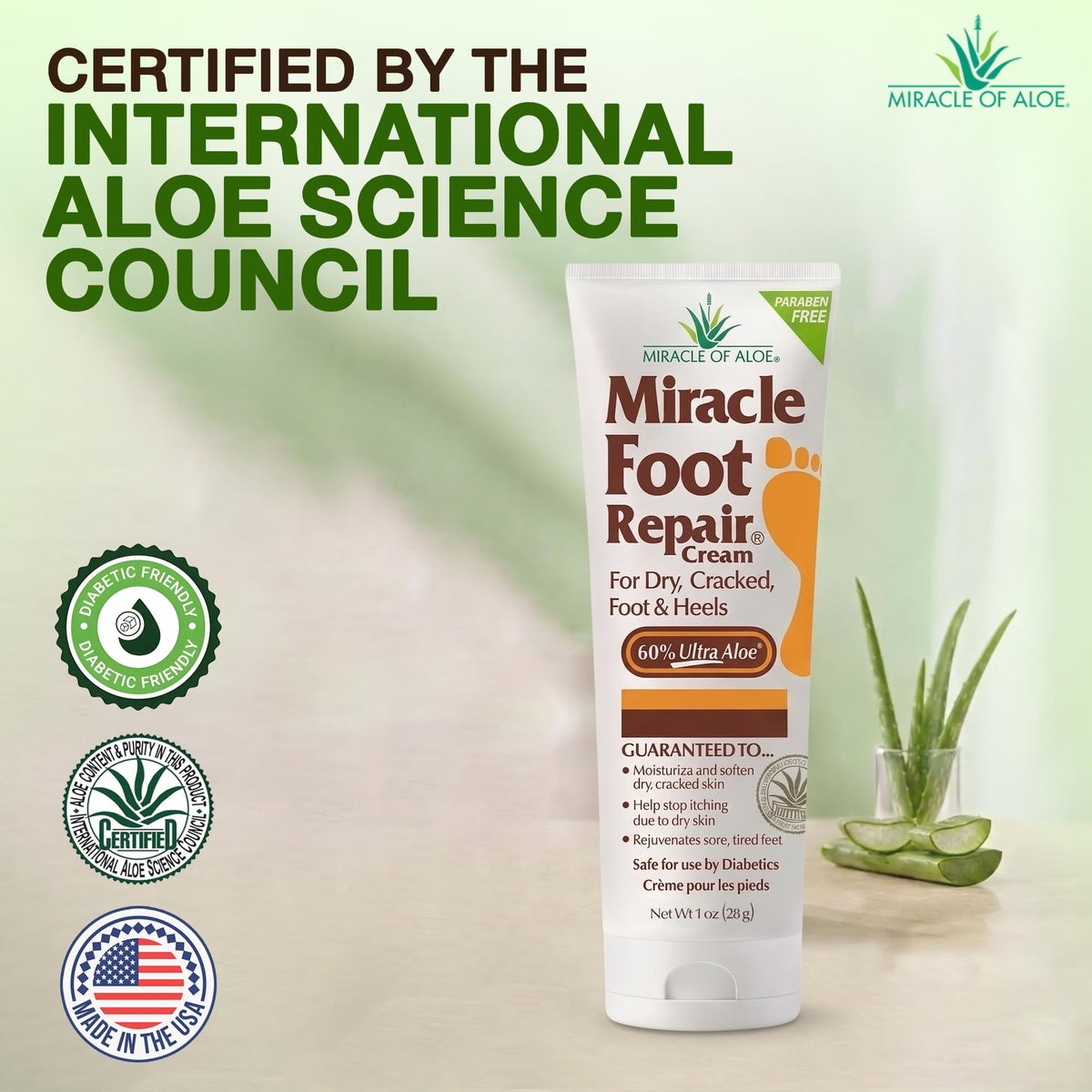 Miracle of Aloe Foot Repair Cream 12 pack display