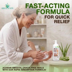 Miracle of Aloe Foot Repair Cream jar open with cream visible