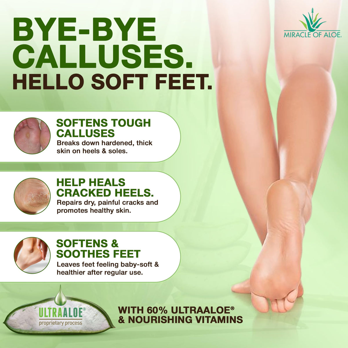 Miracle of Aloe Foot Repair Cream label with aloe vera details