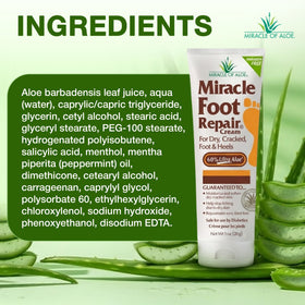 Miracle of Aloe Foot Repair Cream with a towel