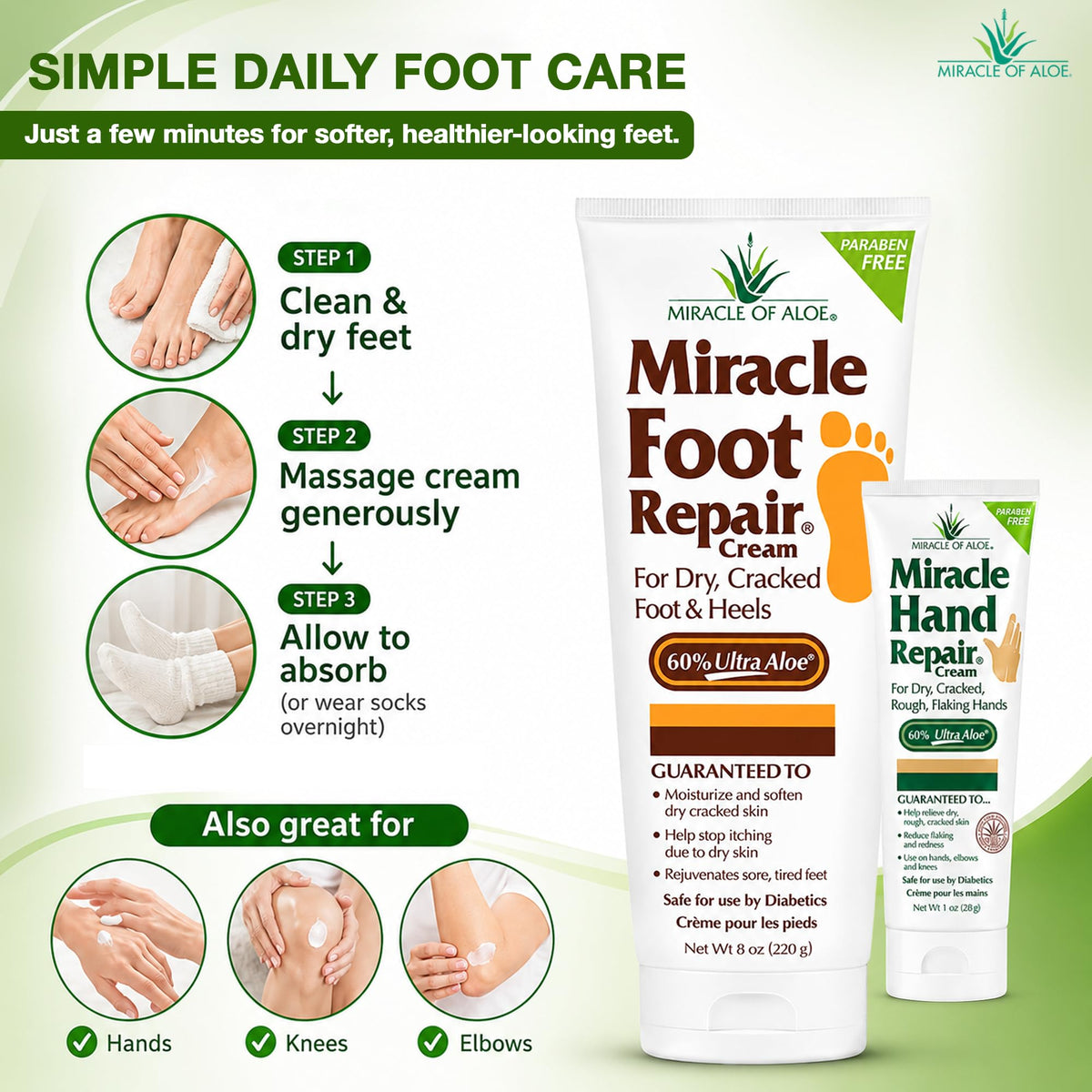 Miracle of Aloe UltraAloe Foot Cream with aloe vera leaf