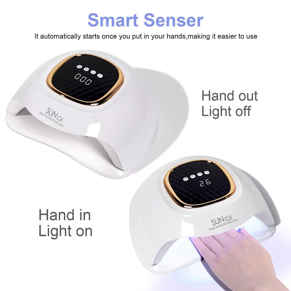 MIRAGE LAYON UV Nail Lamp packaging and accessories