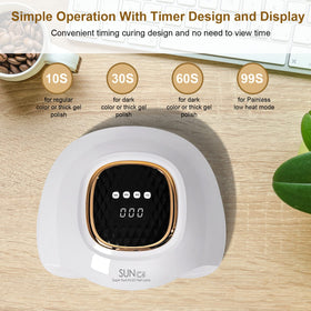 MIRAGE LAYON UV Nail Lamp side view showing timer settings