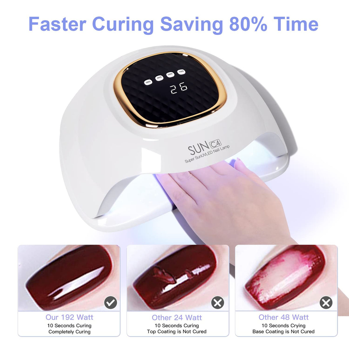 MIRAGE LAYON UV Nail Lamp with gel polish bottles