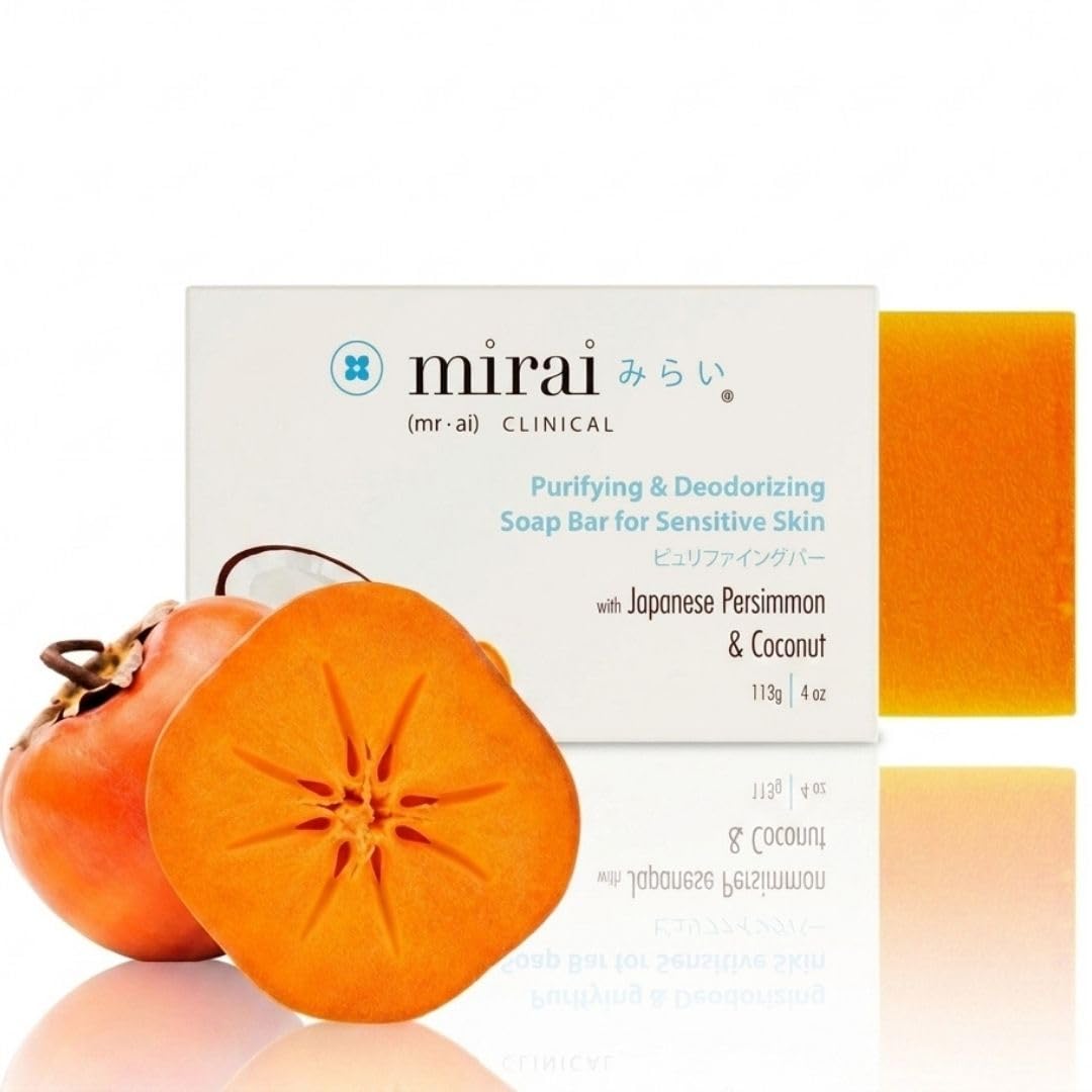Mirai Persimmon Soap 100g front view with packaging