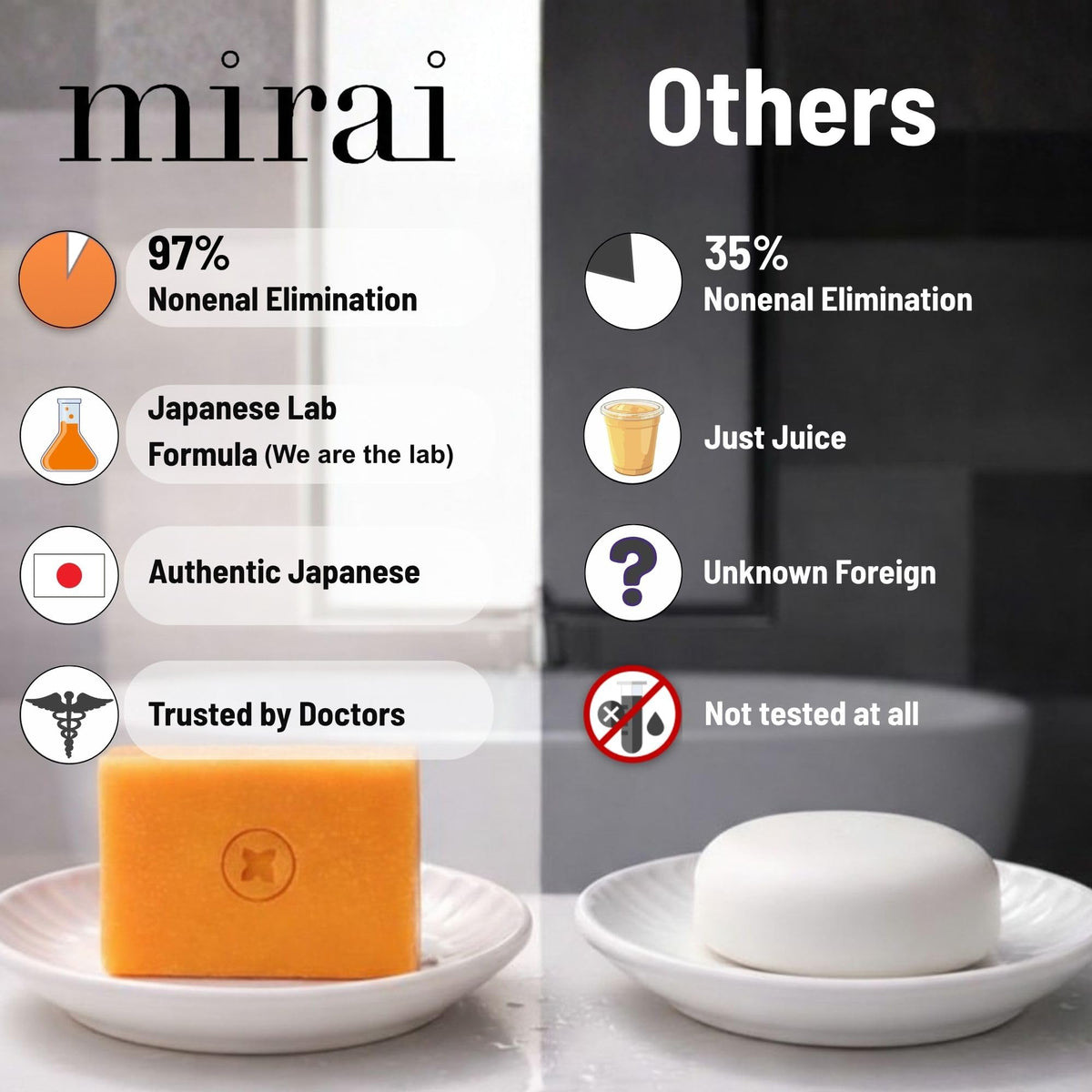 Mirai Persimmon Soap 100g showing texture