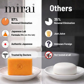 Mirai Persimmon Soap 100g showing texture