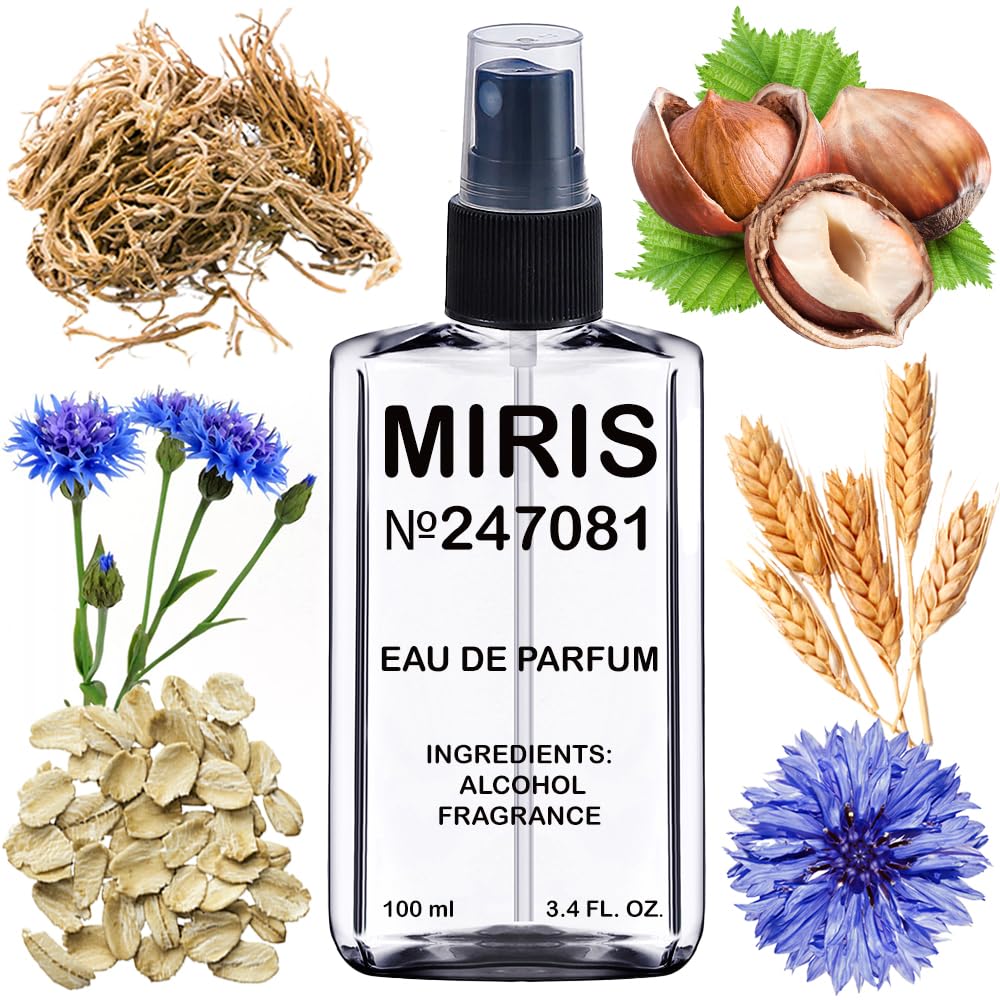 MIRIS Eau de Parfum 100 ml front view with Oat & Cornflower design