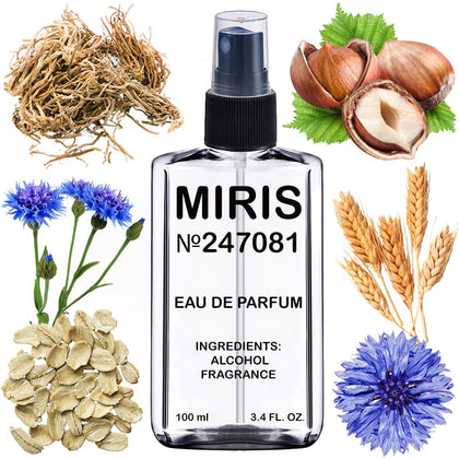 MIRIS Eau de Parfum 100 ml front view with Oat & Cornflower design