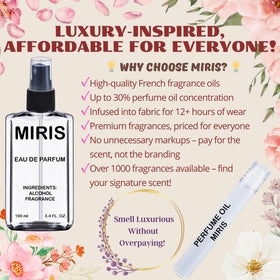 MIRIS Eau de Parfum bottle with cap