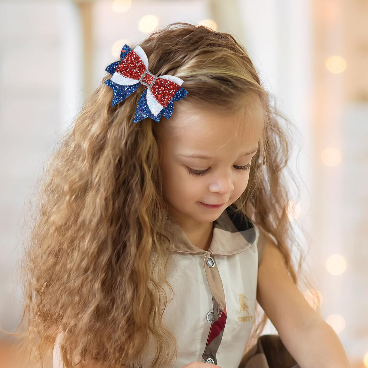 Miroksh 4th of July Hair Bow Clips displayed on festive background