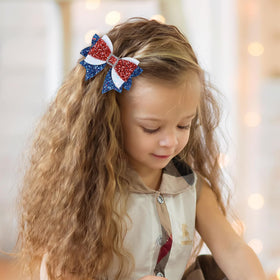 Miroksh 4th of July Hair Bow Clips displayed on festive background