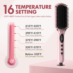 MiroPure Hair Straightener Brush with 360-degree swivel cord