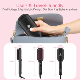 MiroPure hair straightener brush with 360° swivel cord
