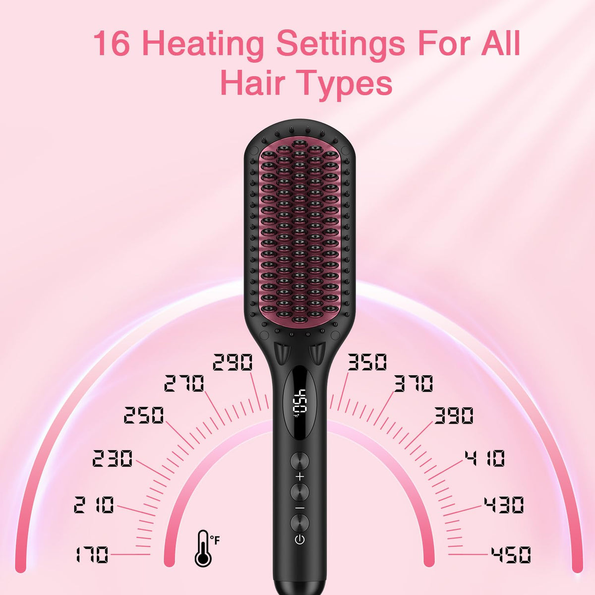MiroPure hair straightener brush with anti-scald feature