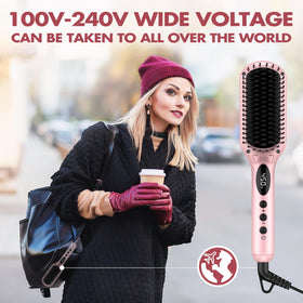 MiroPure Hair Straightener Brush with packaging