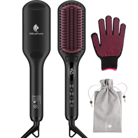 MiroPure support Ceramic Hair Straightener Brush front view