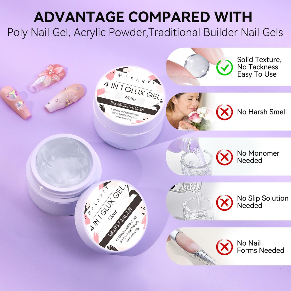 Mirror chrome powders included in Makartt 3D Gel Nail Art Kit