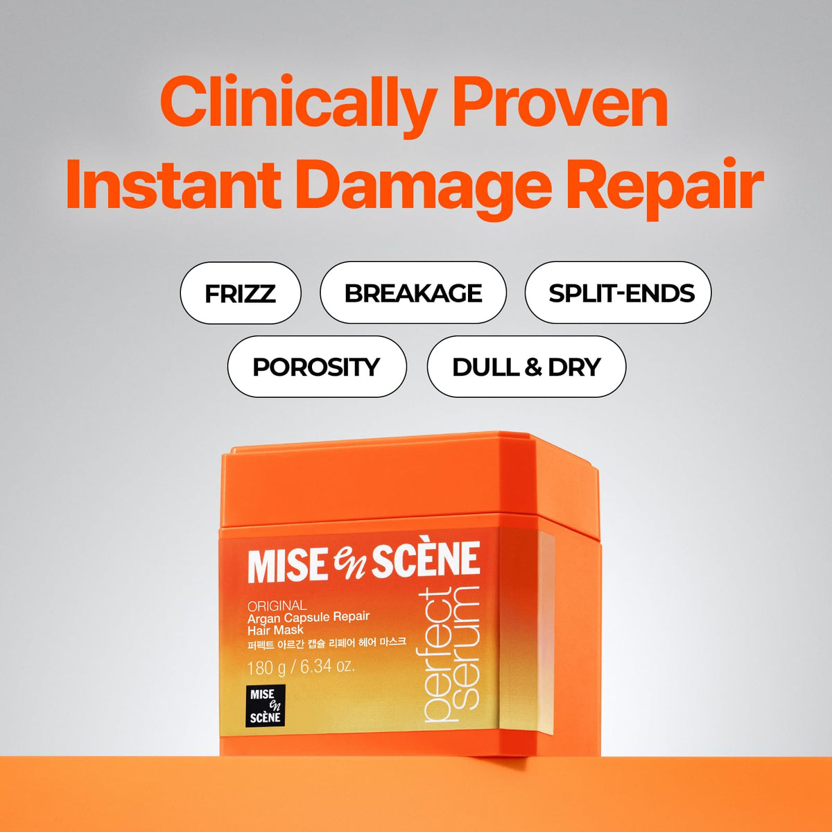 Mise En Scene Argan Oil Repair Hair Mask application on hair