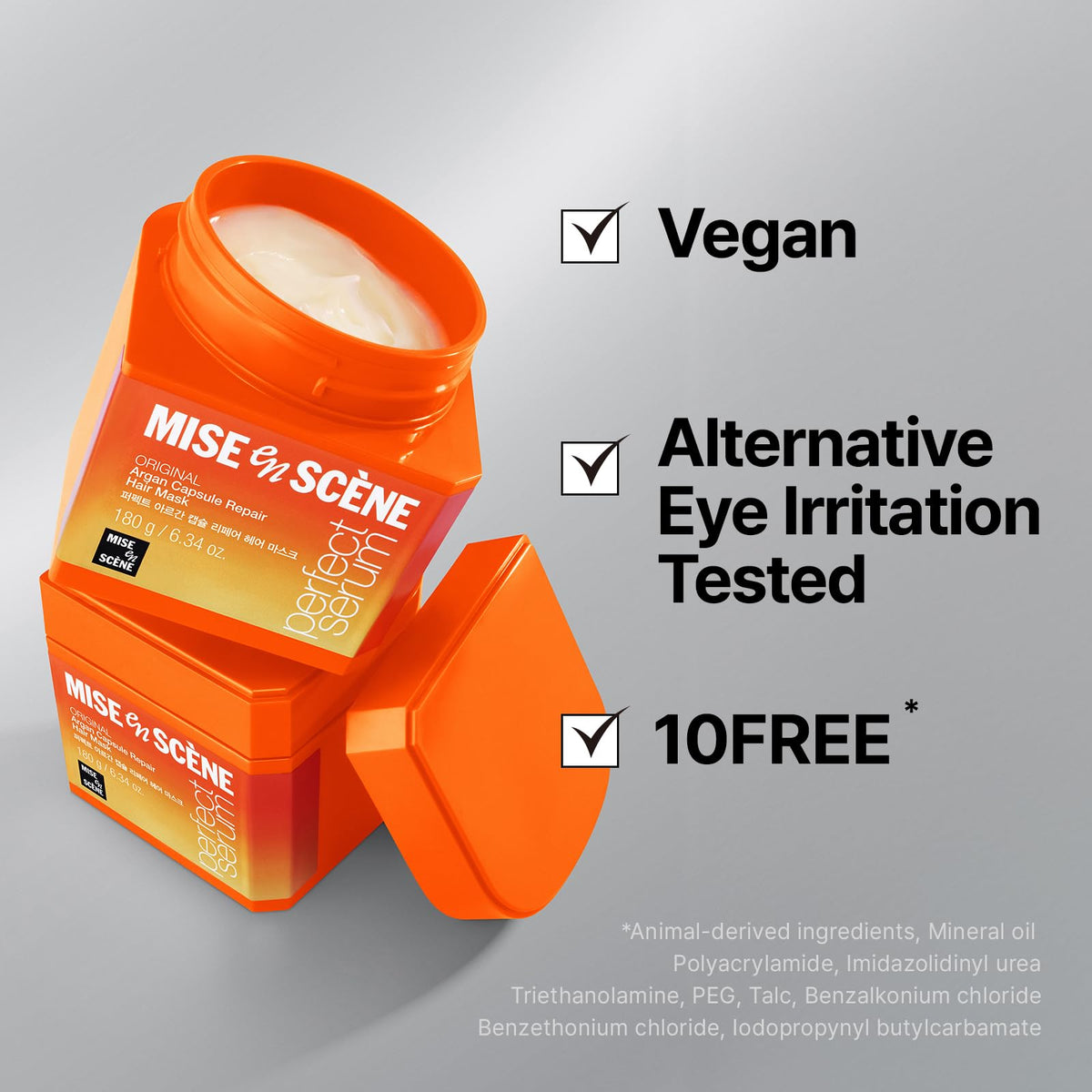 Mise En Scene hair mask alongside other hair care products