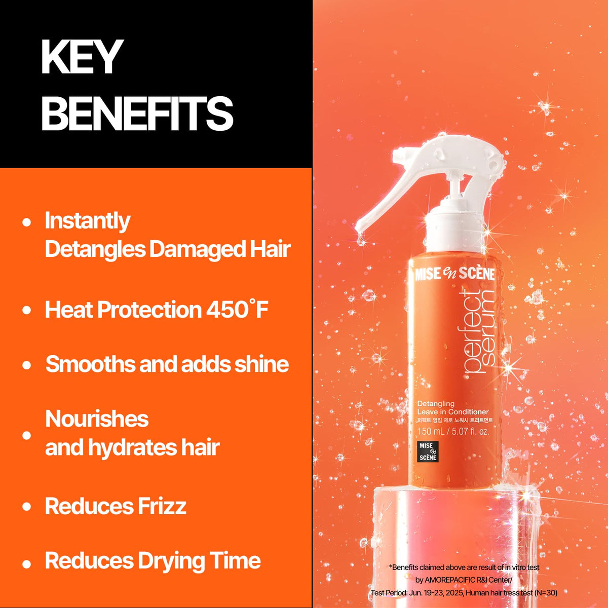 Mise En Scene Hair Mist back view showing ingredients