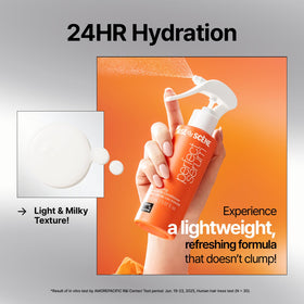 Mise En Scene Hair Mist packaging dimensions on a table