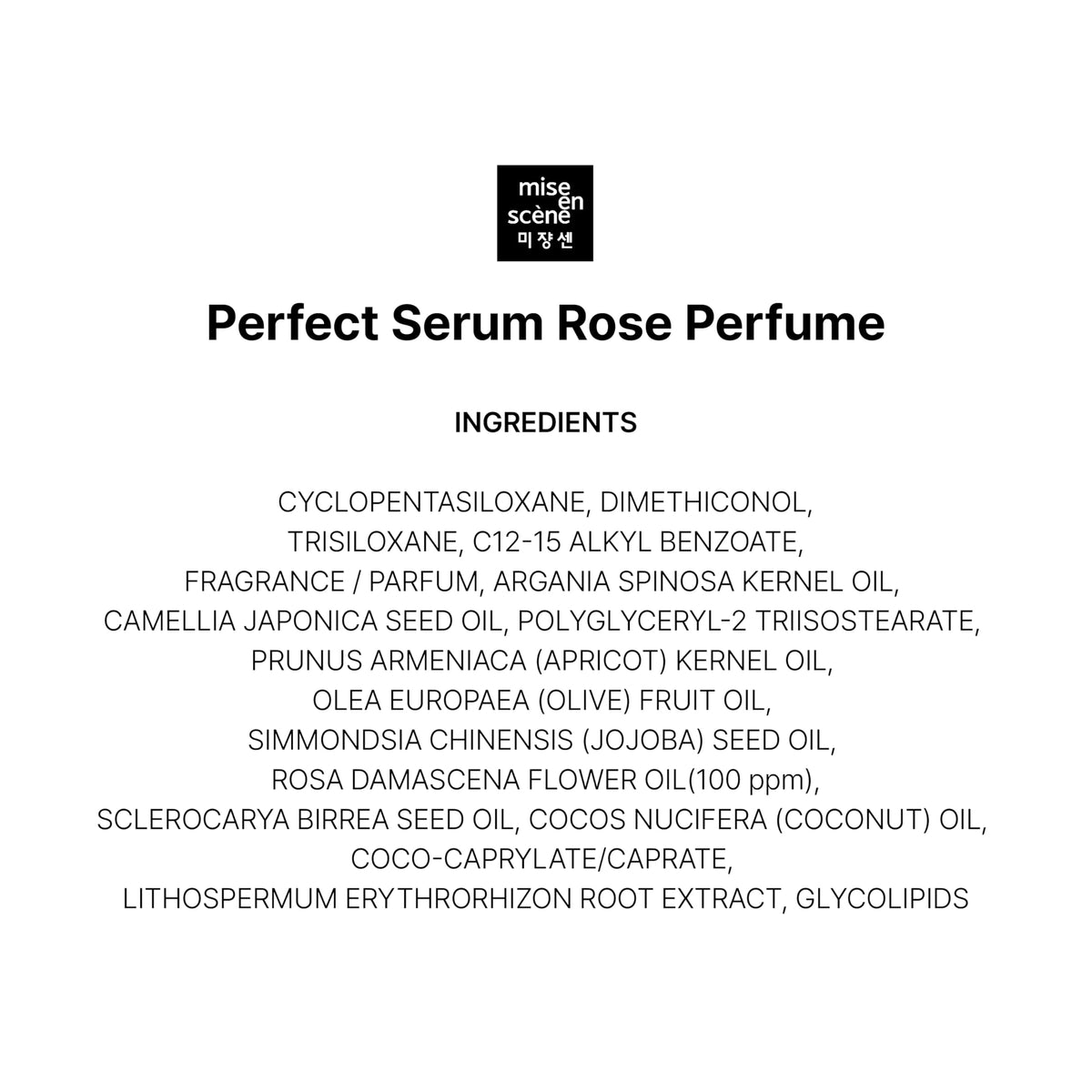 Mise En Scene Perfect Rose Perfume Serum with styling tools